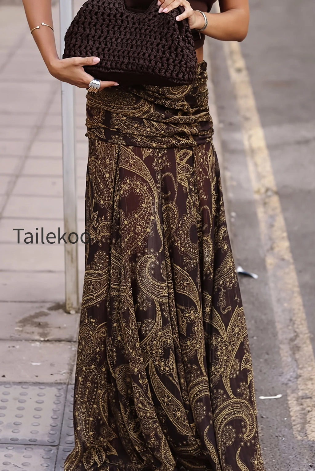 boho-brown-paisley-print-maxi-skirt