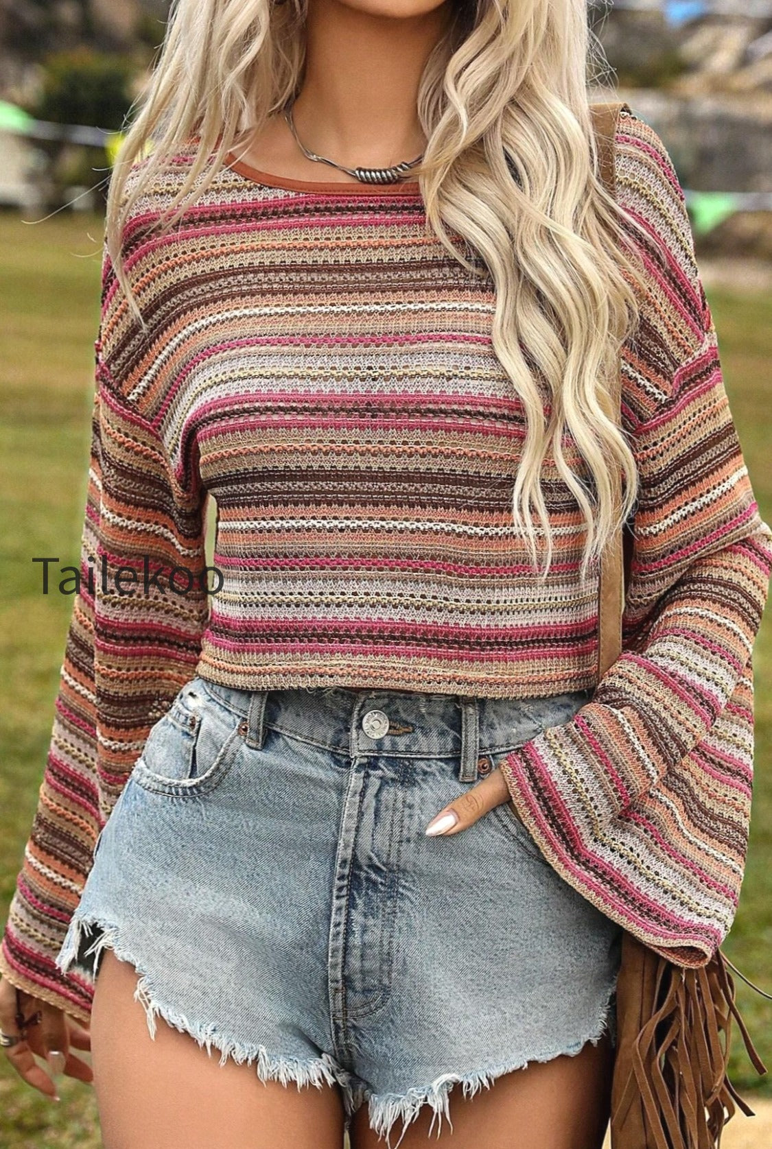sheer-striped-bell-sleeve-cropped-top