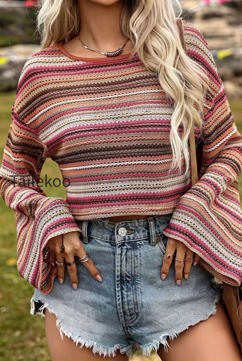 sheer-striped-bell-sleeve-cropped-top