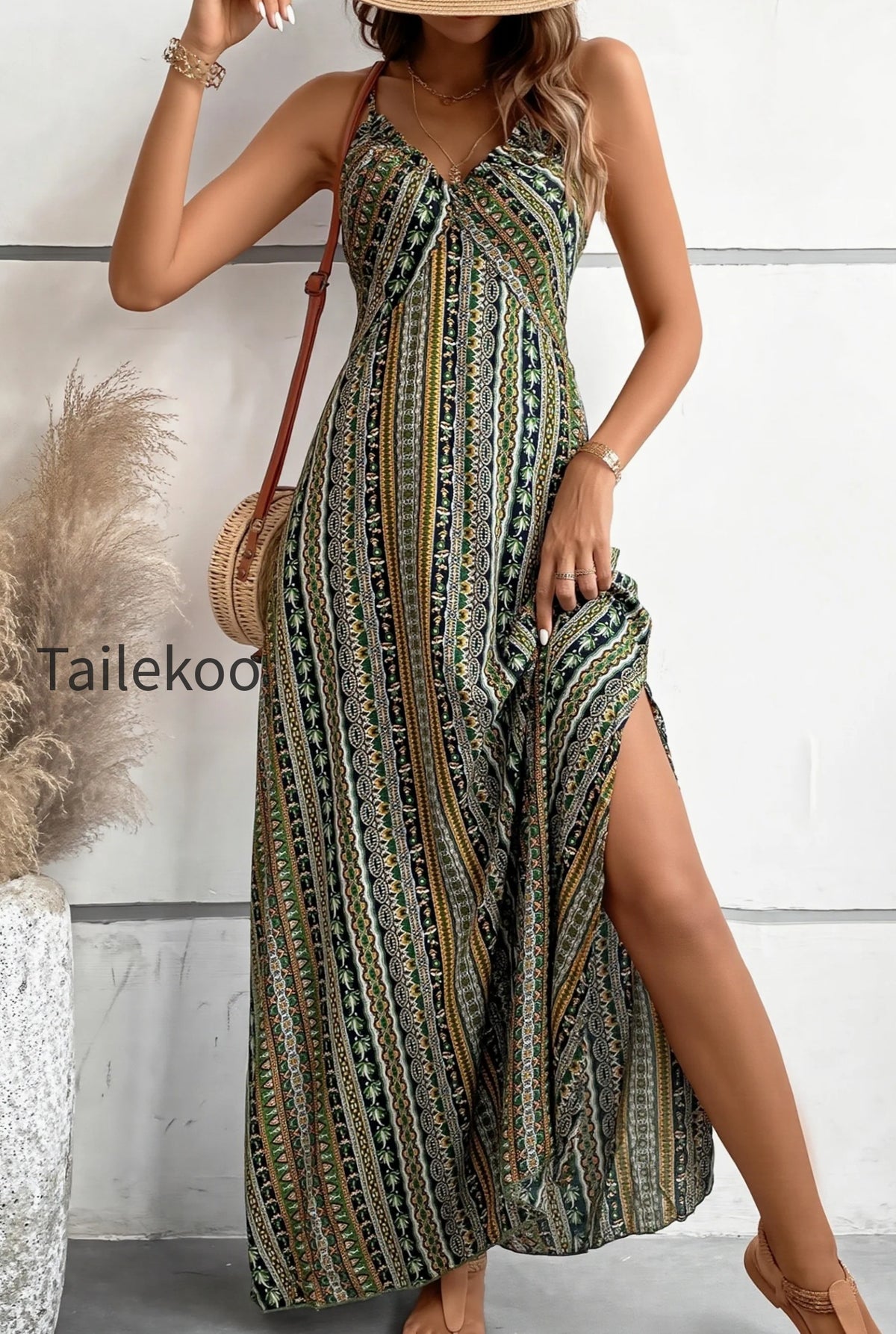 slit-high-waist-floral-cami-boho-dress