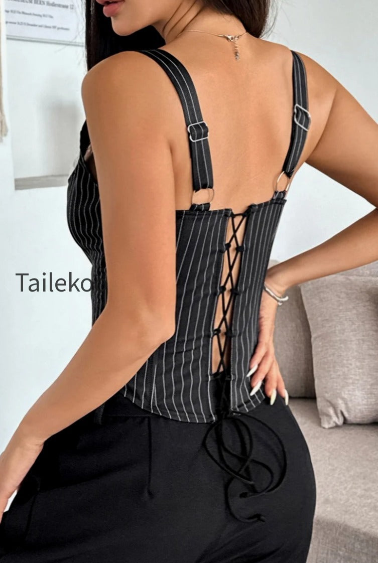 striped-color-block-ruffle-trim-boned-cami-top